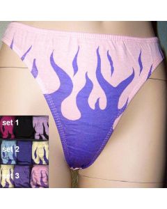 3-PACK DAMES STRING FLAME